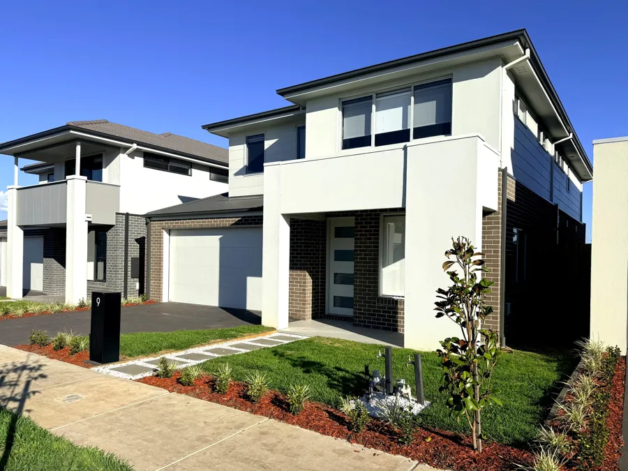 Finished front yard on a new two-storey build