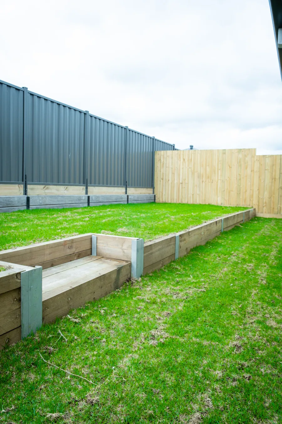 Timber sleeper terrace steps